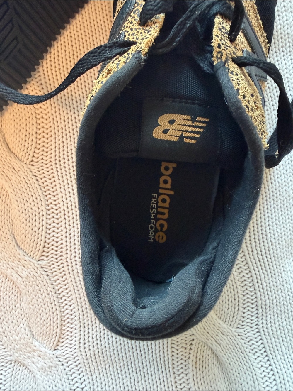 New Balance X-70 Fresh Foam Leopard Print Sneakers Black Women's Size 6.5 - Picture 3 of 6